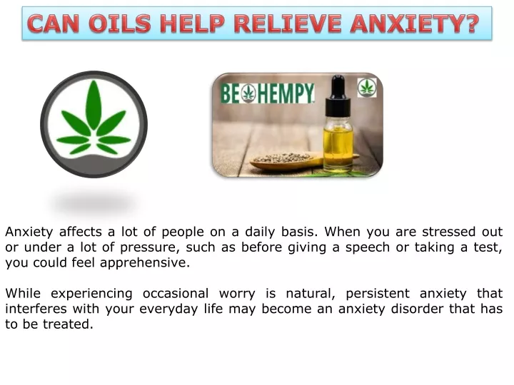 can oils help relieve anxiety