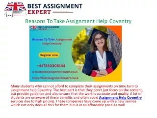 Reasons To Take Assignment Help Coventry.