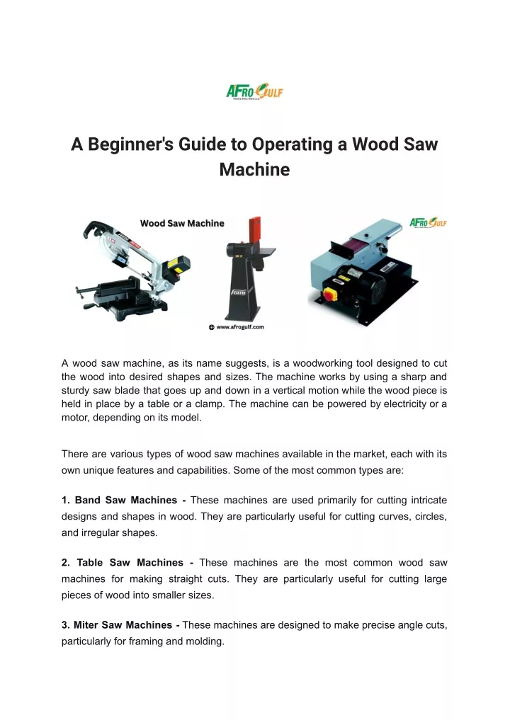 a beginner s guide to operating a wood saw machine