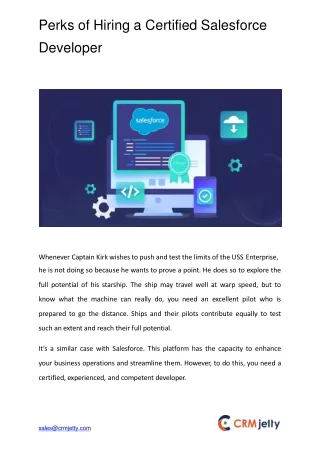perks of hiring a certified salesforce developer