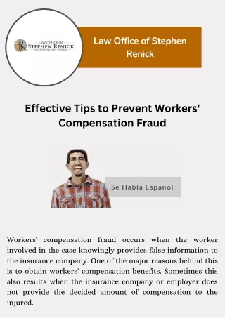 Effective Tips to Prevent Workers' Compensation Fraud