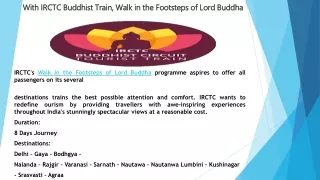 With IRCTC Buddhist Train, Walk in the Footsteps of Lord Buddha