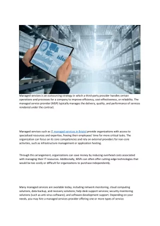 managed services is an outsourcing strategy