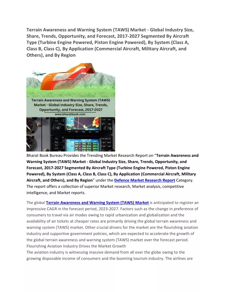 terrain awareness and warning system taws market