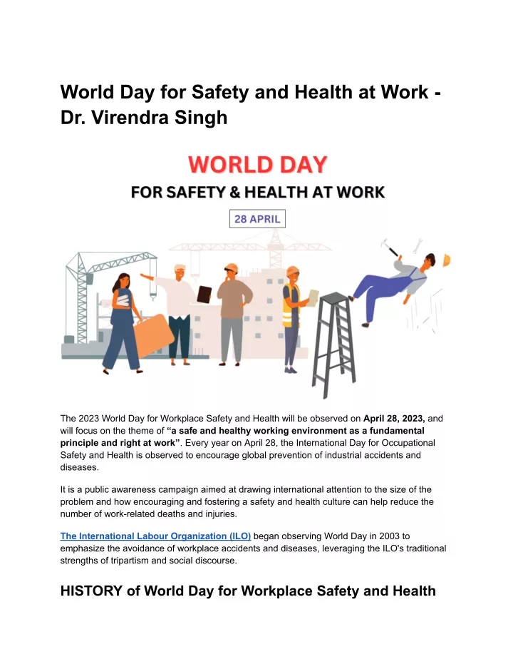 world day for safety and health at work