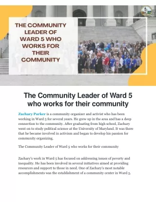 The Community Leader of Ward 5 who works for their community