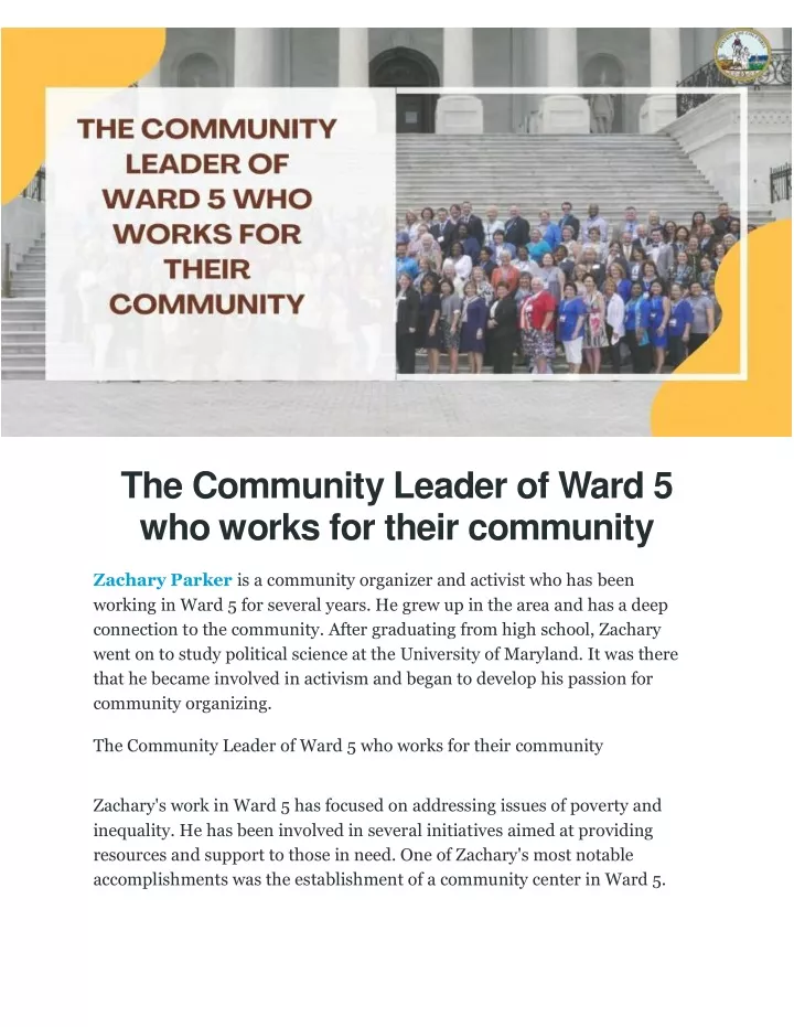 the community leader of ward 5 who works