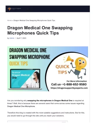 Dragon Medical One Swapping Microphones | Dragon Naturally Speaking Support