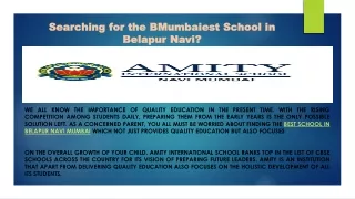 Searching for the BMumbaiest School in Belapur Navi