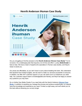 henrik anderson ihuman case study