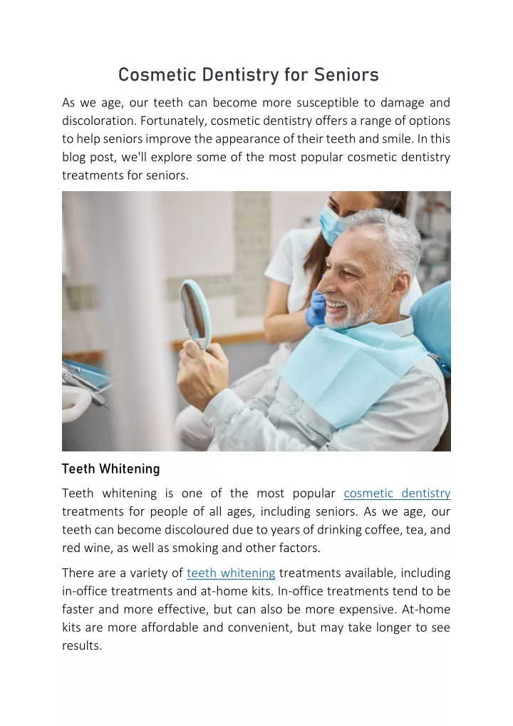 cosmetic dentistry for seniors