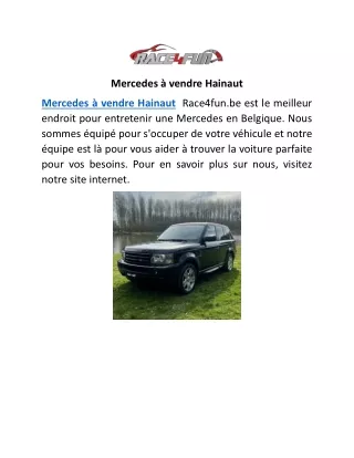 Mercedes à vendre Hainaut