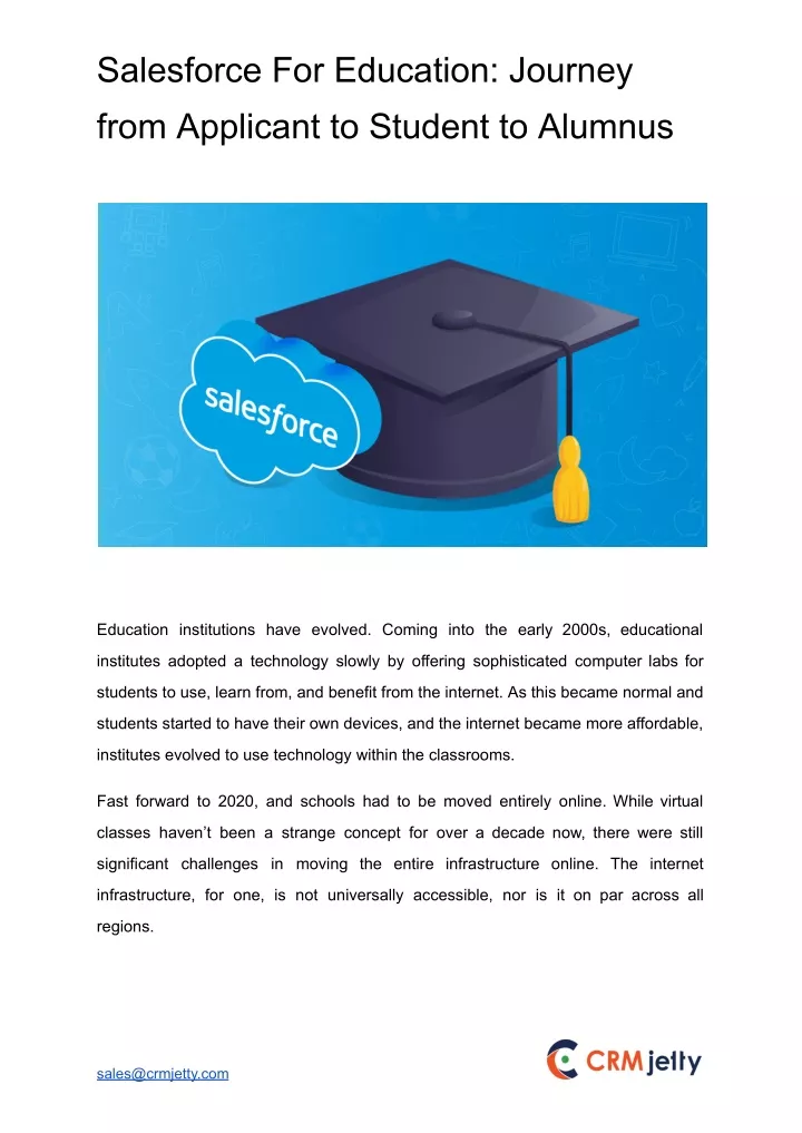 salesforce for education journey from applicant
