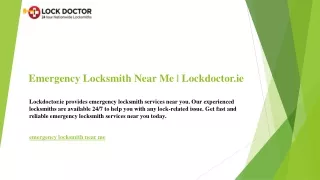 Emergency Locksmith Near Me  Lockdoctor.ie