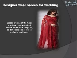 Designer wear sarees for wedding