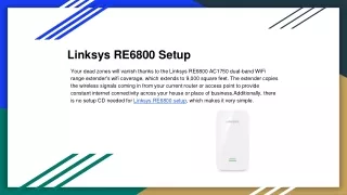 linksys re6800 setup