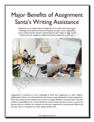 Major Benefits of Assignment Santa's Writing Assistance