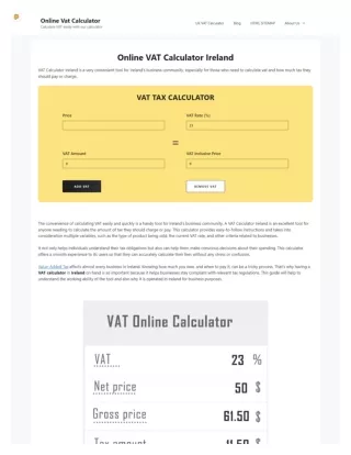 Online Vat Calculator in Ireland | Easy VAT Calculator