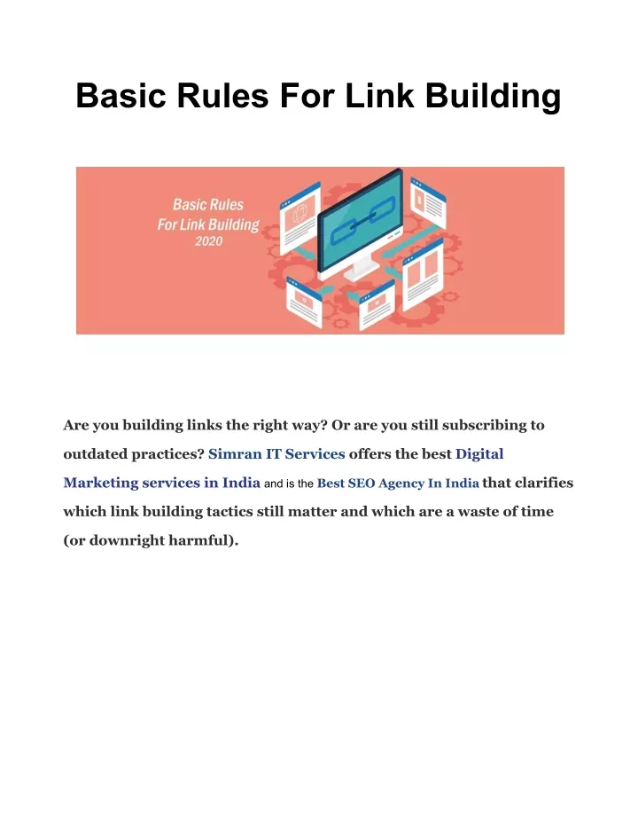 basic rules for link building