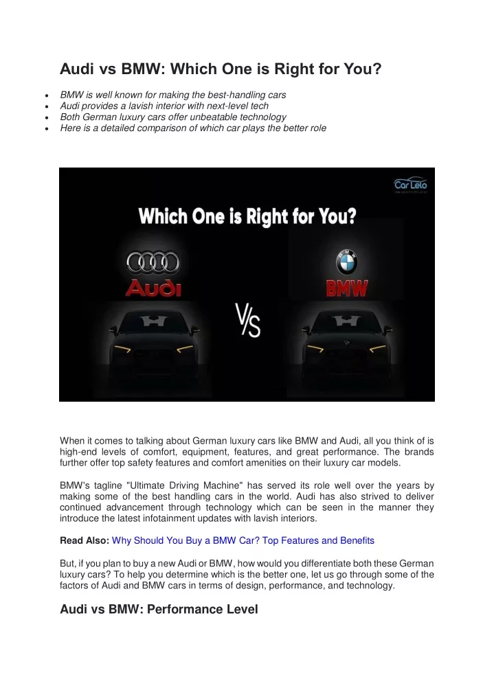 audi vs bmw which one is right for you