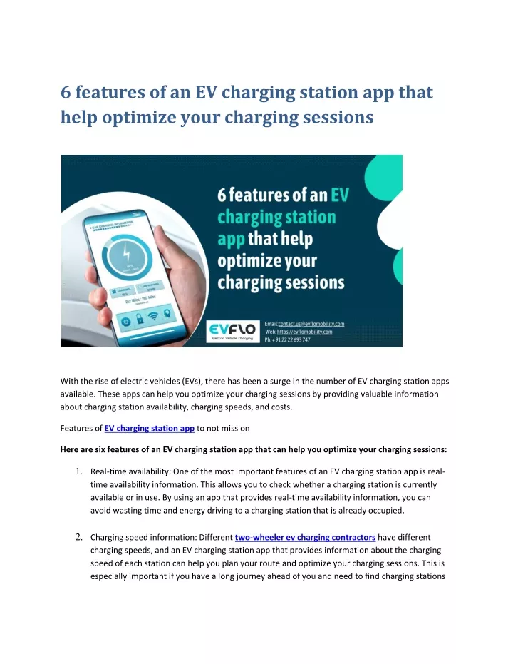 6 features of an ev charging station app that