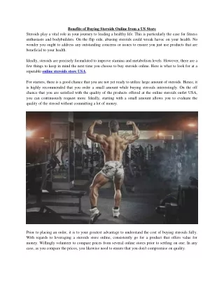 benefits of buying steroids online from