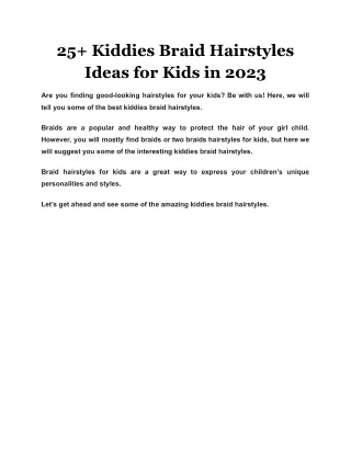 25  Kiddies Braid Hairstyles Ideas for Kids in 2023