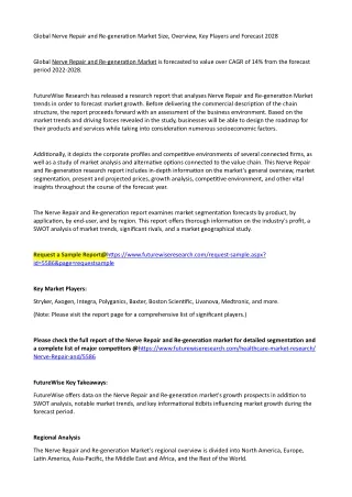 global nerve repair and re genera2on market size