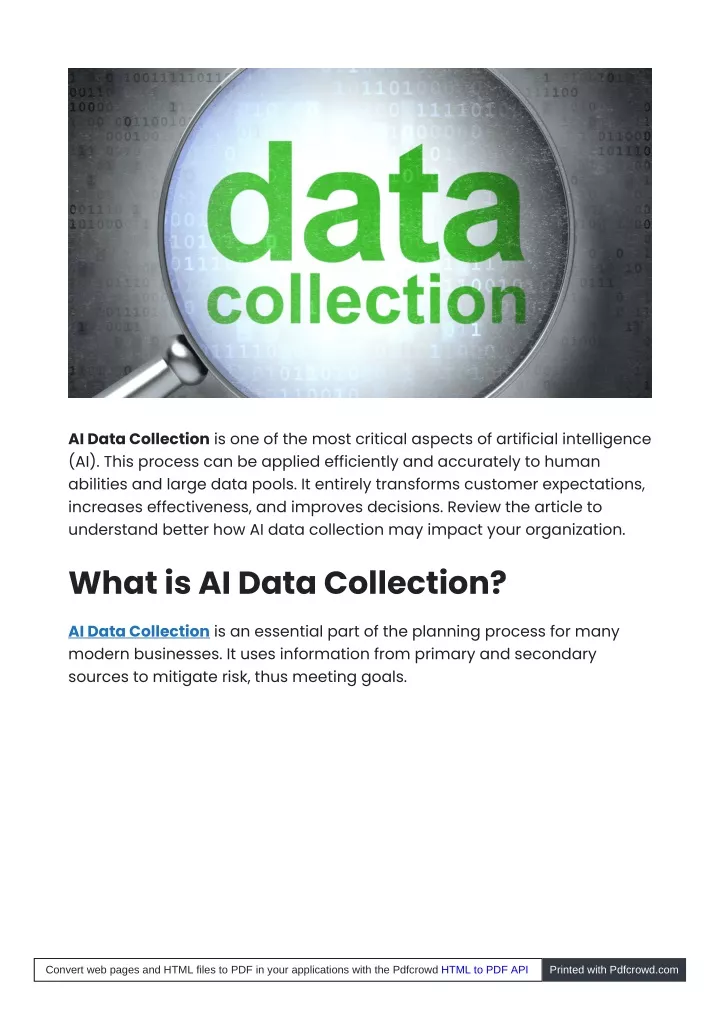 ai data collection is one of the most critical