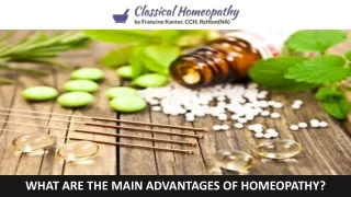 what are the main advantages of homeopathy