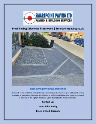 Block Paving Driveways Brentwood | Smartpointpaving.co.uk