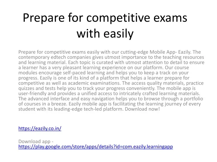 prepare for competitive exams with easily