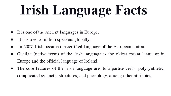 irish language facts