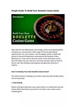 simple guide to build your roulette casino game