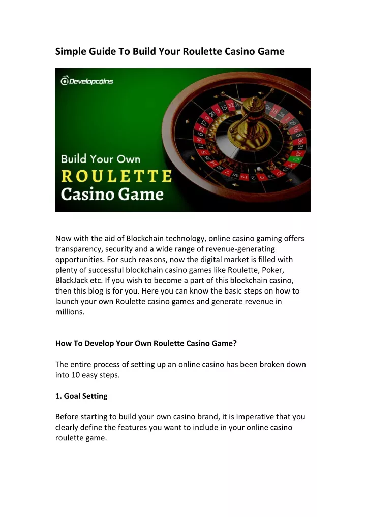 simple guide to build your roulette casino game