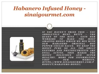 Habanero Infused Honey - sinaigourmet.com