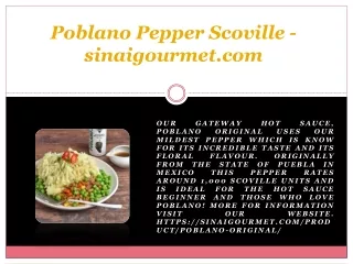 Poblano Pepper Scoville - sinaigourmet.com