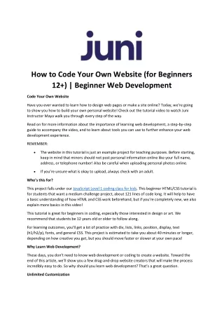 how to code your own website for beginners