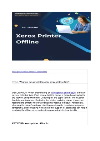 https printersofflines com xerox printer offline