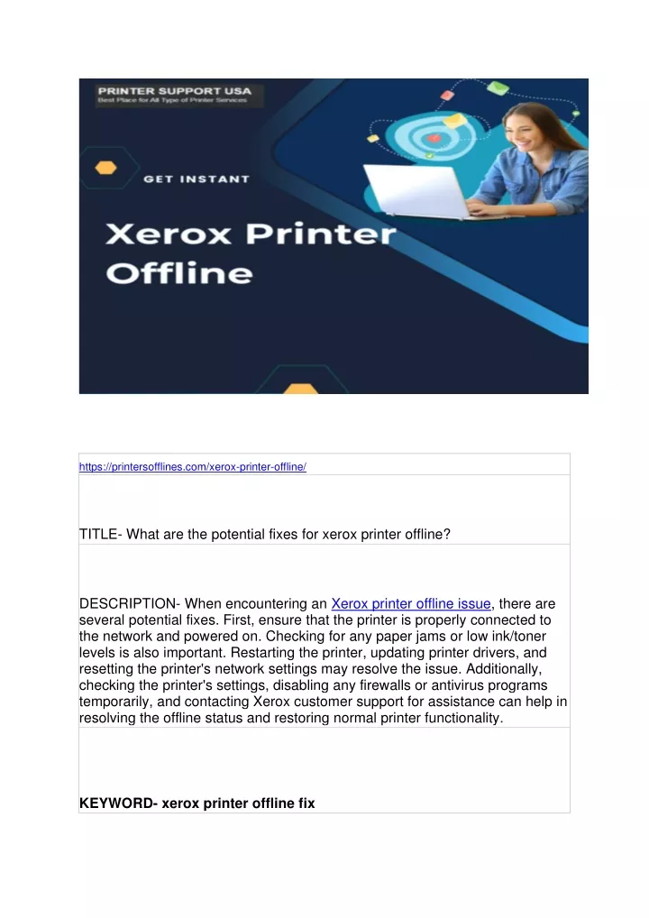 https printersofflines com xerox printer offline