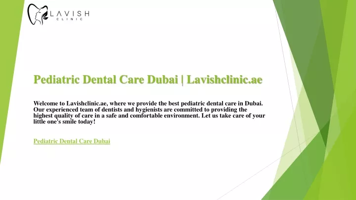pediatric dental care dubai lavishclinic ae