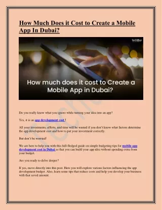 how much does it cost to create a mobile