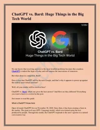 chatgpt vs bard huge things in the big tech world