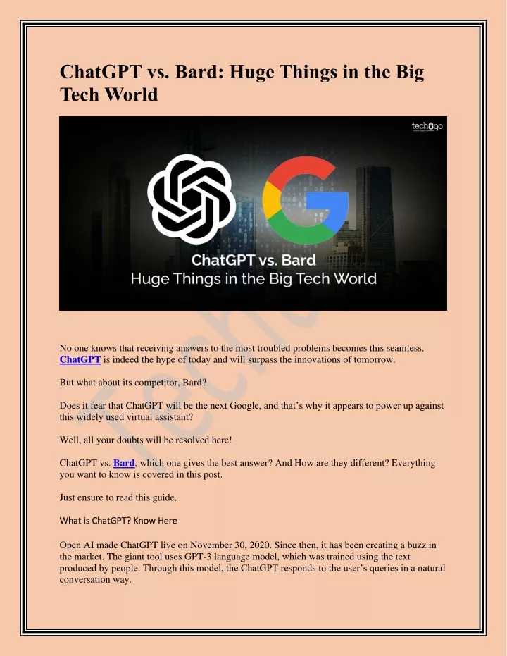 chatgpt vs bard huge things in the big tech world