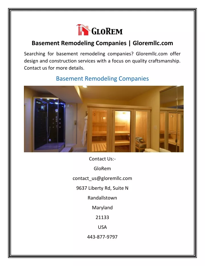 basement remodeling companies gloremllc com