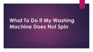What To Do If My Washing Machine Does