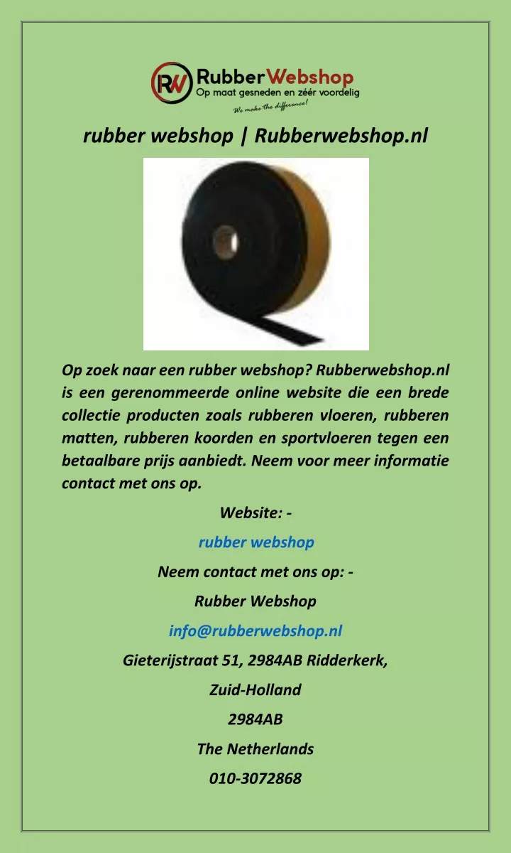 rubber webshop rubberwebshop nl