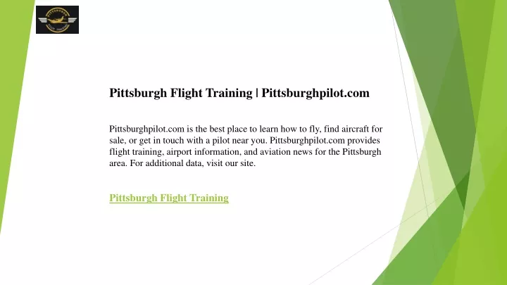 pittsburgh flight training pittsburghpilot