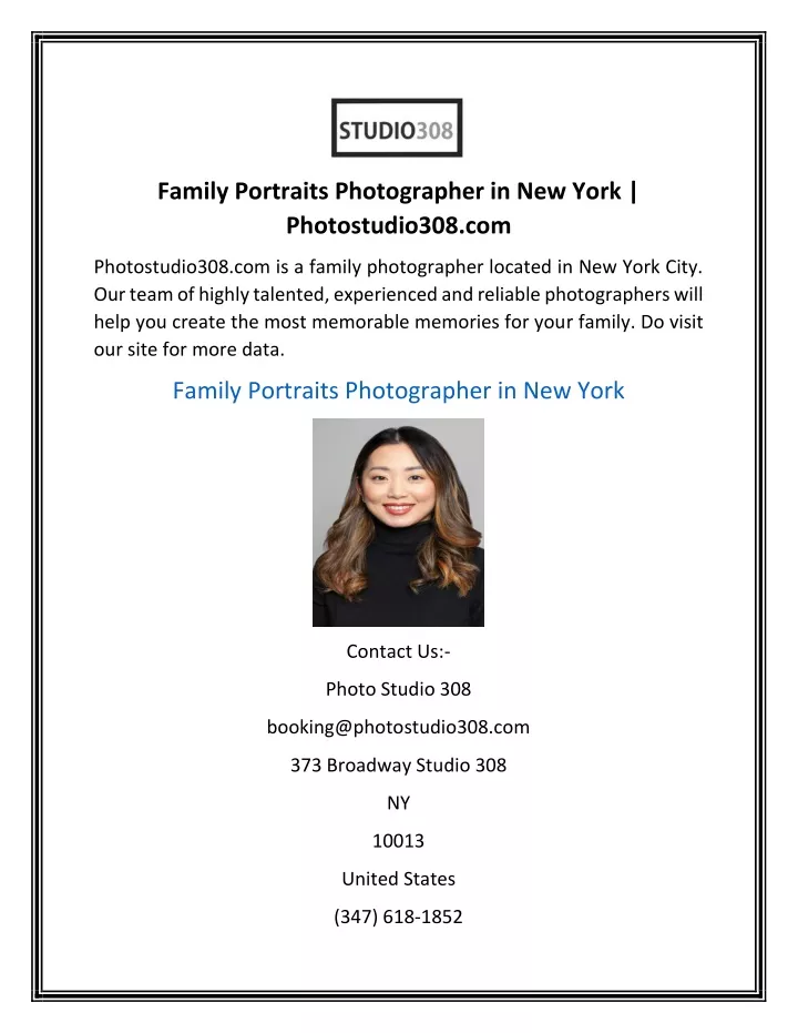 family portraits photographer in new york