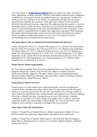 the recent report on pompe disease market report